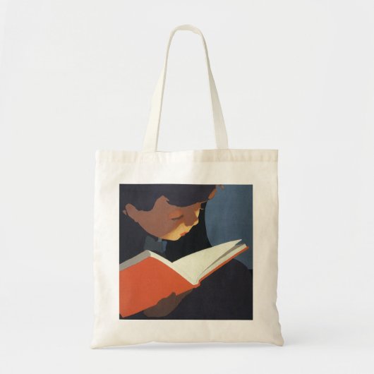 Klassiek kind leest een boek uit de bibliotheek tote bag (Voorkant)