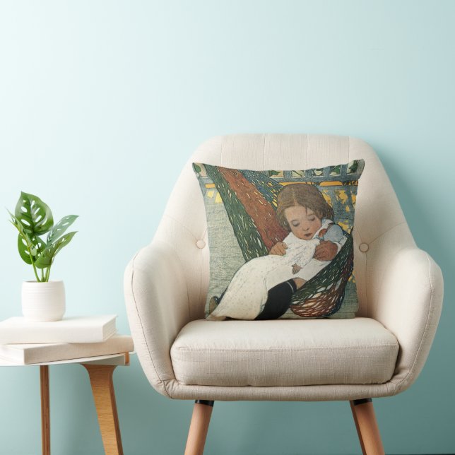 Klassiek kind met een pop door Jessie Willcox Smit Kussen (Stoel)