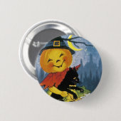 Klassiek kind met Jack-o'-lantaarn Ronde Button 5,7 Cm (Voorkant /achterkant)