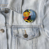 Klassiek kind met Jack-o'-lantaarn Ronde Button 5,7 Cm (In situ)