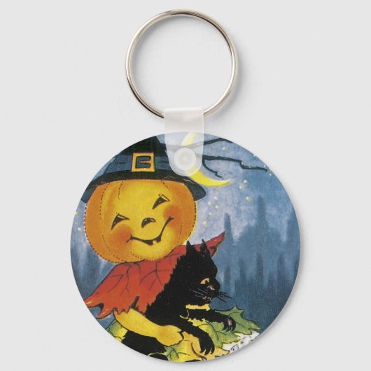 Klassiek kind met Jack o' Lantern Sleutelhanger (Voorkant)