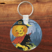 Klassiek kind met Jack o' Lantern Sleutelhanger (Voorkant)