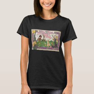Klassiek kind op een paaseierenjacht met dieren t-shirt