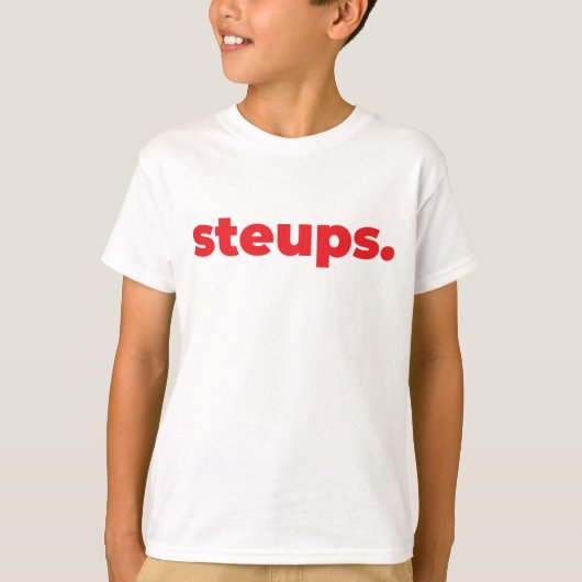 Klassiek kinder T-shirt - Steups. (Voorkant)