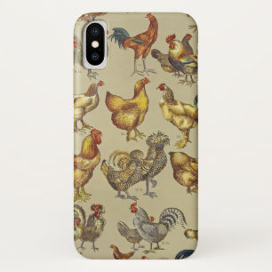 Klassiek Kippenpatroon met Haan: Boerderij Kunst Case-Mate iPhone Case