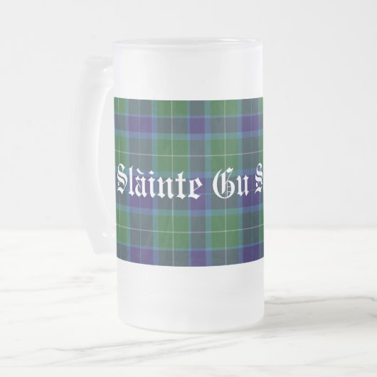Klassiek Klan Wallace Tartan Pset Stein Matglas Bierpul (Voorkant links)