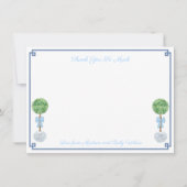 Klassiek klein jongetje Boxwood Topiary Baby showe Bedankkaart (Voorkant)