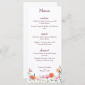 Klassiek kleurrijk bloemengroen menu (Voorkant / Achterkant)