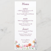 Klassiek kleurrijk bloemengroen menu (Voorkant)