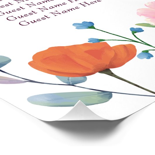 Klassiek kleurrijk bloemengroen perfect poster (Hoek)