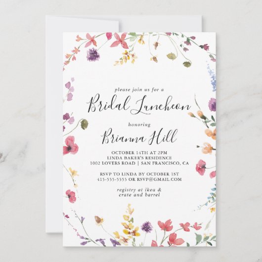 Klassiek kleurrijk Bridal Luncheon Vrijgezellenfee Kaart (Voorkant)