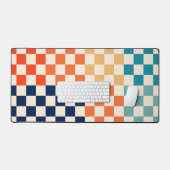 Klassiek kleurrijk geruit schaakbordpatroon bureaumat (Keyboard & Muis)