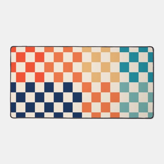 Klassiek kleurrijk geruit schaakbordpatroon bureaumat (Voorkant)