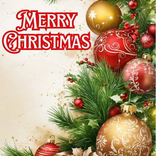 Klassiek Kleurrijk Prettig Kerstfeest Feestdagen Kaart