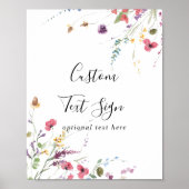 Klassiek Kleurrijk Wild Bloemen Custom Tekst Bord Poster (Voorkant)