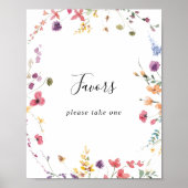 Klassiek Kleurrijk Wild Bloemen Favorieten Bord Poster (Voorkant)