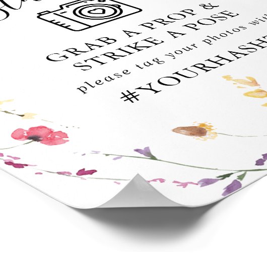 Klassiek Kleurrijk Wild Bloemen Selfie Station Bor Poster (Hoek)