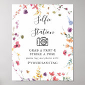 Klassiek Kleurrijk Wild Bloemen Selfie Station Bor Poster (Voorkant)