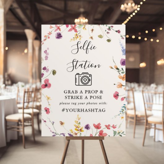 Klassiek Kleurrijk Wild Bloemen Selfie Station Bor Poster