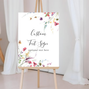 Klassiek Kleurrijk Wilde Bloemen Aangepast Tekst B Poster