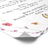 Klassiek Kleurrijk Wilde Bloemen Bruiloft Dranken  Poster (Hoek)