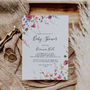 Klassiek kleurrijk Wilde Floral Baby shower Kaart