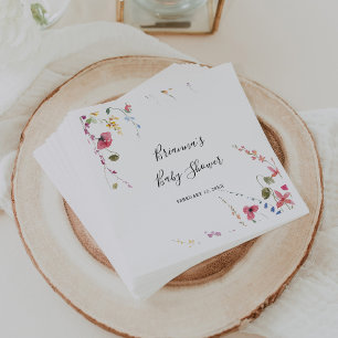 Klassiek kleurrijk Wilde Floral Baby shower Servet