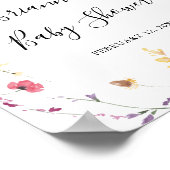 Klassiek kleurrijk Wilde Floral Baby shower Welkom Poster (Hoek)