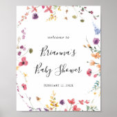 Klassiek kleurrijk Wilde Floral Baby shower Welkom Poster (Voorkant)