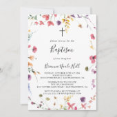 Klassiek kleurrijk Wilde Floral Baptisme Kaart (Voorkant)