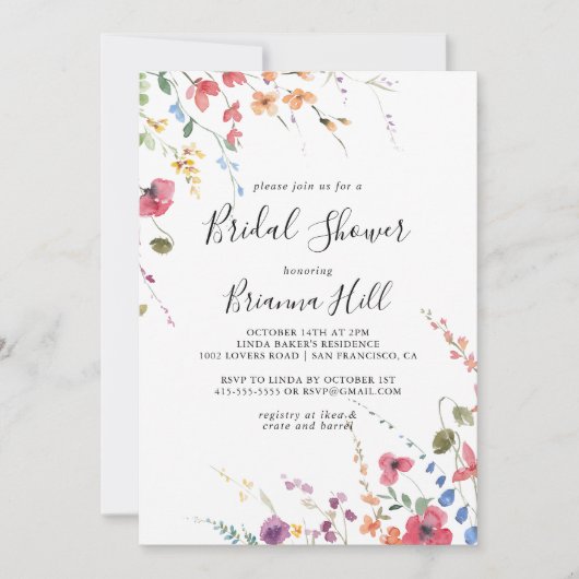 Klassiek kleurrijk Wilde Floral Vrijgezellenfeest Kaart (Voorkant)