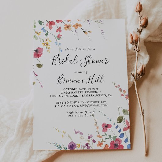 Klassiek kleurrijk Wilde Floral Vrijgezellenfeest Kaart