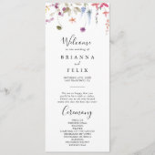 Klassiek kleurrijk Wilde Floral Wedding Programme Programmakaart (Voorkant)