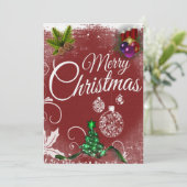 Klassiek Kleurrijke Prettig Kerstfeest Feestdagenkaart (Staand voorkant)