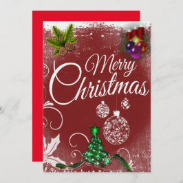 Klassiek Kleurrijke Prettig Kerstfeest Feestdagenkaart