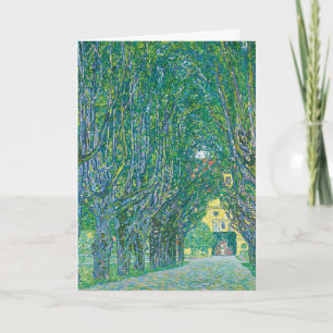 Klassiek Klimt groen natuur landschap fijn kunst Feestdagen Kaart