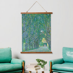 Klassiek Klimt Groen Natuur Landschap Fijne Kunst Hangend Wandkleed