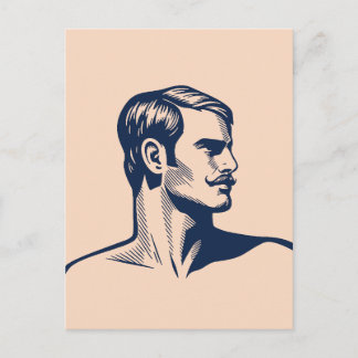Klassiek knap – Krachtige minimalistische linoleum Briefkaart