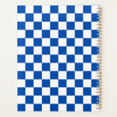 Klassiek kobaltblauw schaakbord planner (Achterkant)
