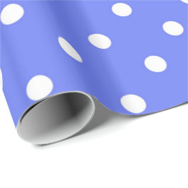 Klassiek, koel, wit en blauwe polka stippen cadeaupapier