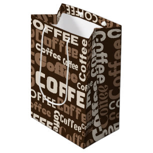 Klassiek koffie typografiepatroon (1) medium cadeauzakje