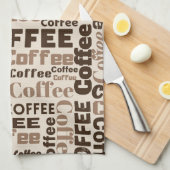 Klassiek koffie typografiepatroon (2) theedoek (Quarter Fold)
