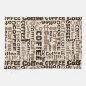 Klassiek koffie typografiepatroon (2) theedoek (Horizontaal)