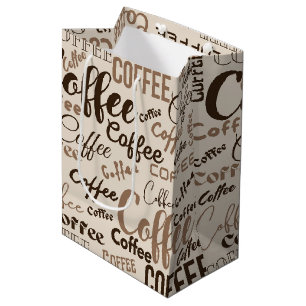 Klassiek koffie typografiepatroon (4) medium cadeauzakje