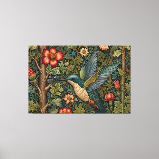 Klassiek kolibrie art bohemian chic canvas afdruk (Voorkant)