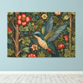 Klassiek  kolibrie art bohemian chic canvas afdruk (Insitu (Houten vloer))