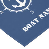 Klassiek kompas anker & uw bootnaam marineblauw medium tafelloper (Hoek)