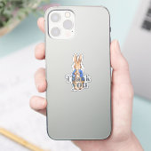 Klassiek konijn blauwe jas Dank je wel Sticker (Telefoon)