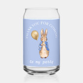 Klassiek konijn in blauwe jas blikvorm glas (Voorkant)