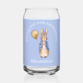 Klassiek konijn in blauwe jas blikvorm glas (Voorkant)